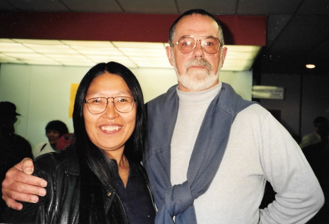 My teachers at the intensive Inuktitut course held at Nunavut Arctic College in 1993: Alexina Kublu, who went on to become Nunavut's Official Languages Commissioner, and Mick Mallon, who pioneered Inuktitut teaching in the Eastern Arctic. (PHOTO BY JANE GEORGE)