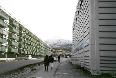 A look down one of Nuuk's streets in 1995. (PHOTO BY JANE GEORGE)
