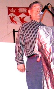 Eyetsiak Simigak steps up to the stage in 2011 to receive a bravery reward. (PHOTO BY JANE GEORGE)