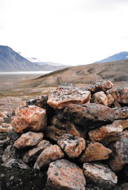 Muskox blind, Tanquary Fiord, Ellesmere Island. (PHOTO BY JANE GEORGE)