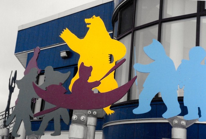 Art in front of Inukjuak nursing station, 1997