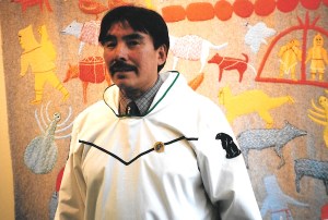MLA Peter Kattuk wears a white silapaq to the Nunavut legislature. (PHOTO BY JANE GEORGE)
