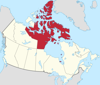 Nunavut in red (WIKIPEDIA COMMONS)