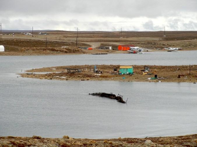 Part of the Maud, shown here in September, 2014. sticks up through the water. (PHOTO BY JANE GEORGE)