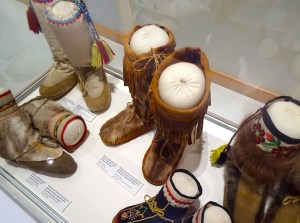A display of northern footwear at the Prince of Wales Norther Heritage Centre. (PHOTO BY JANE GEORGE)