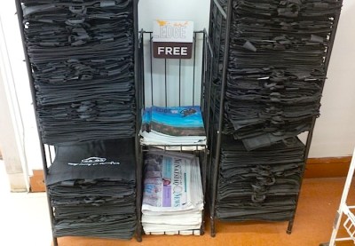 At the local co-op store in Yellowknife, I find a Nunatsiaq News. (PHOTO BY JANE GEORGE)